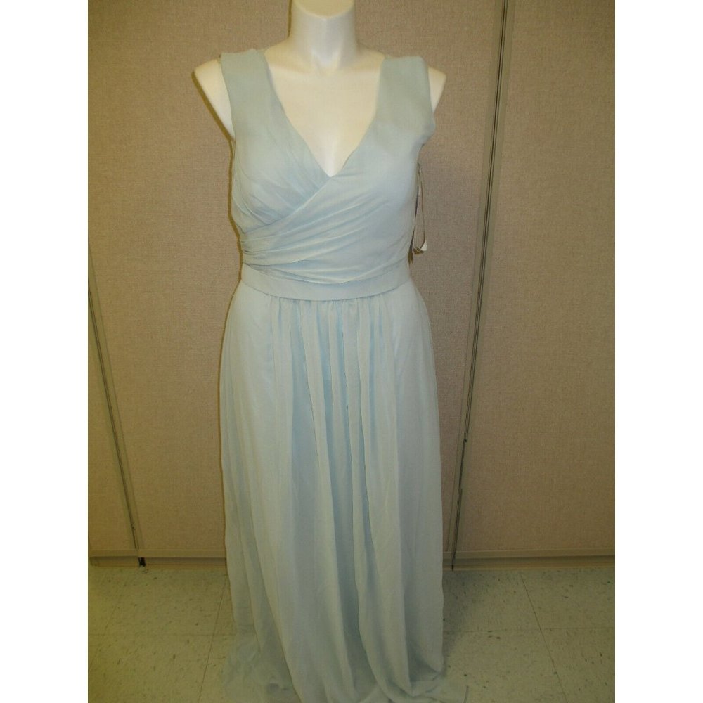 BariJay Chiffon Dress Gown Misty Blue Size 16 Formal Dress Gown Prom Bridal